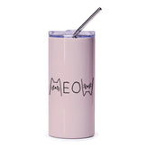 Cute Cat Meow Print Stainless Steel Travel Tumbler product